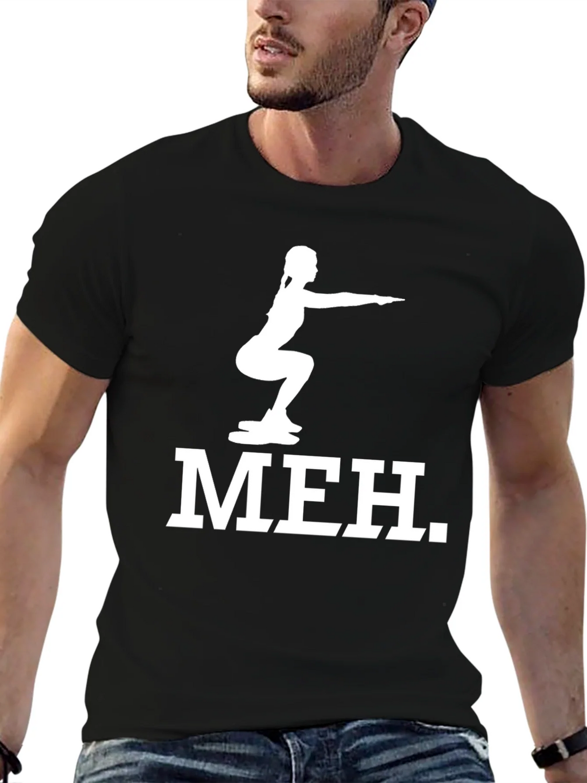 Meh Squat Graphic Tee - Fitness Humor T-Shirt product image 6