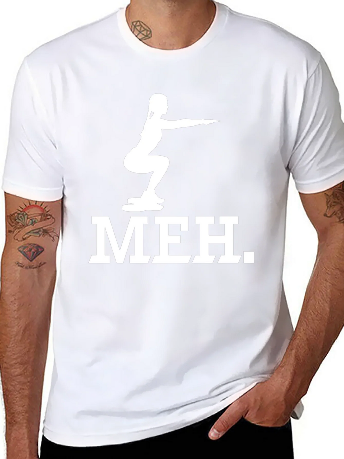 Meh Squat Graphic Tee - Fitness Humor T-Shirt product image 7