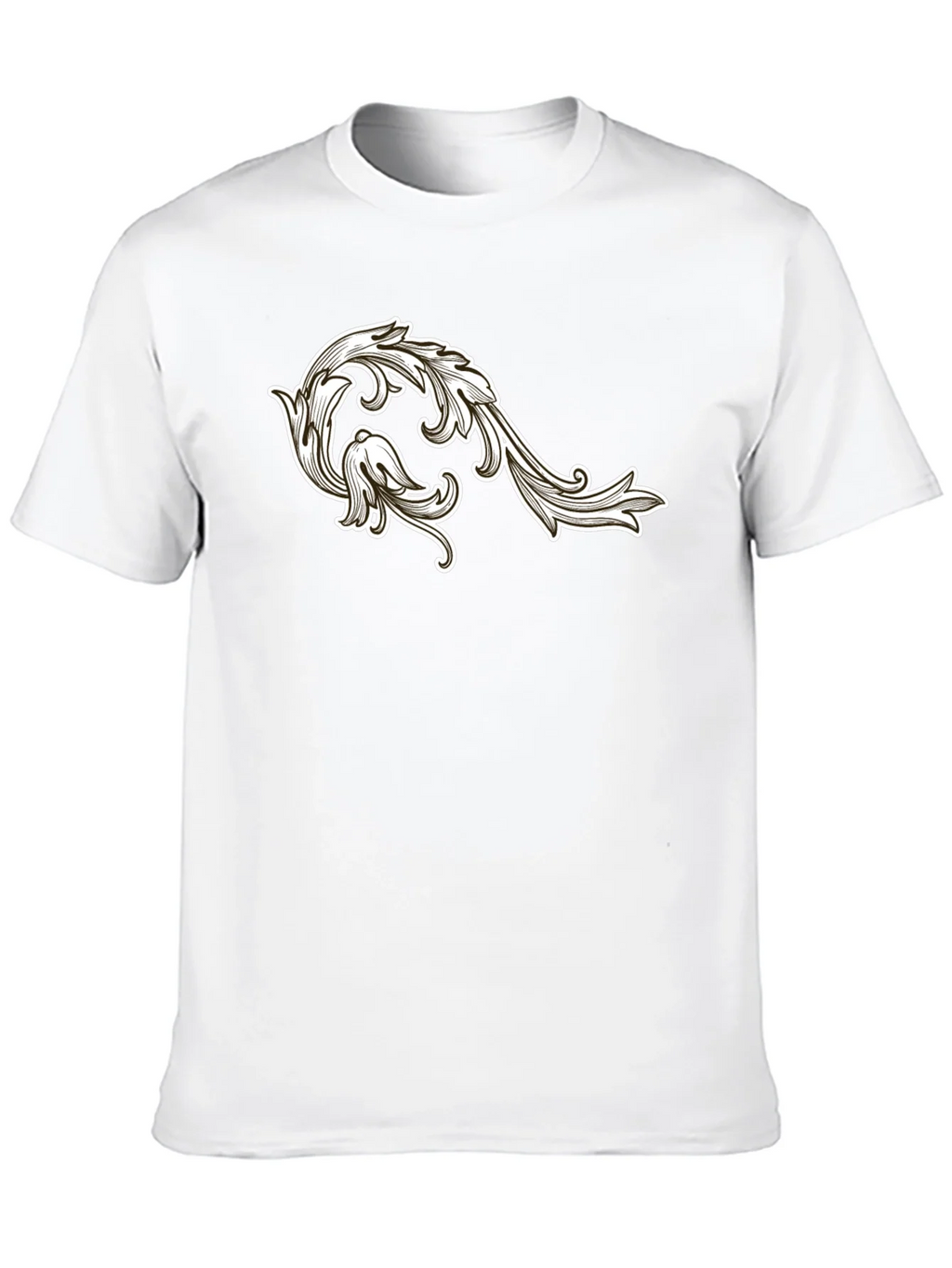 Mens Black T-Shirt with Floral Ornament Design product image 8