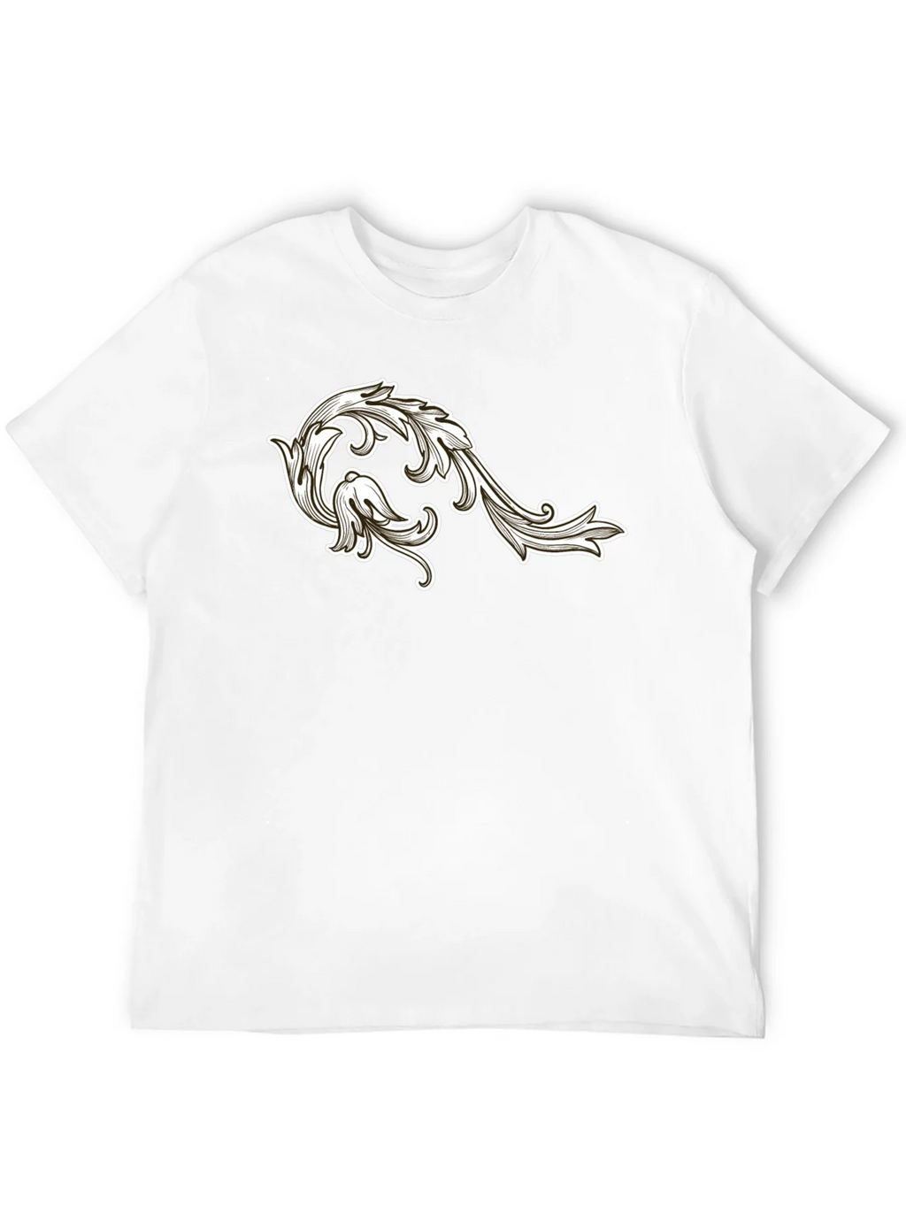 Mens Black T-Shirt with Floral Ornament Design product image 10