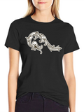 Mens Black T-Shirt with Floral Ornament Design product image 1