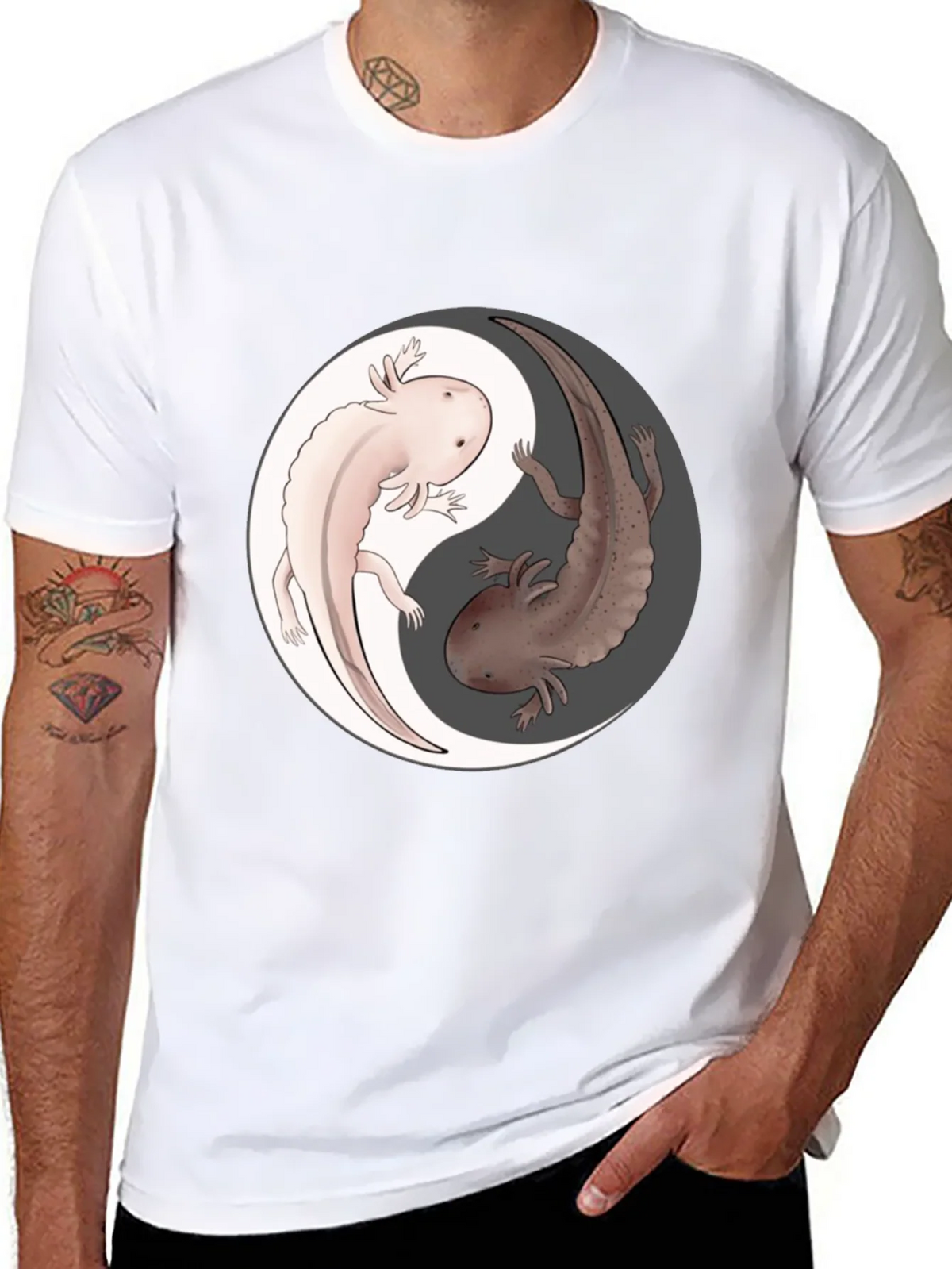 Yin Yang Axolotl Graphic T-Shirt - Harmony & Balance product image 3