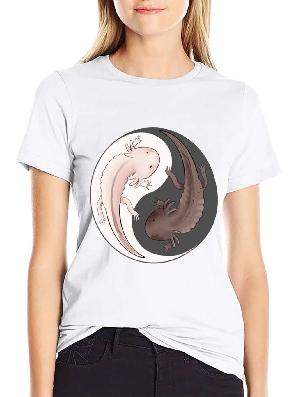 Yin Yang Axolotl Graphic T-Shirt - Harmony & Balance product image 4