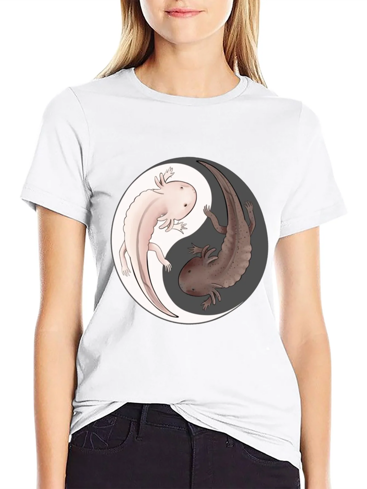 Yin Yang Axolotl Graphic T-Shirt - Harmony & Balance product image 4