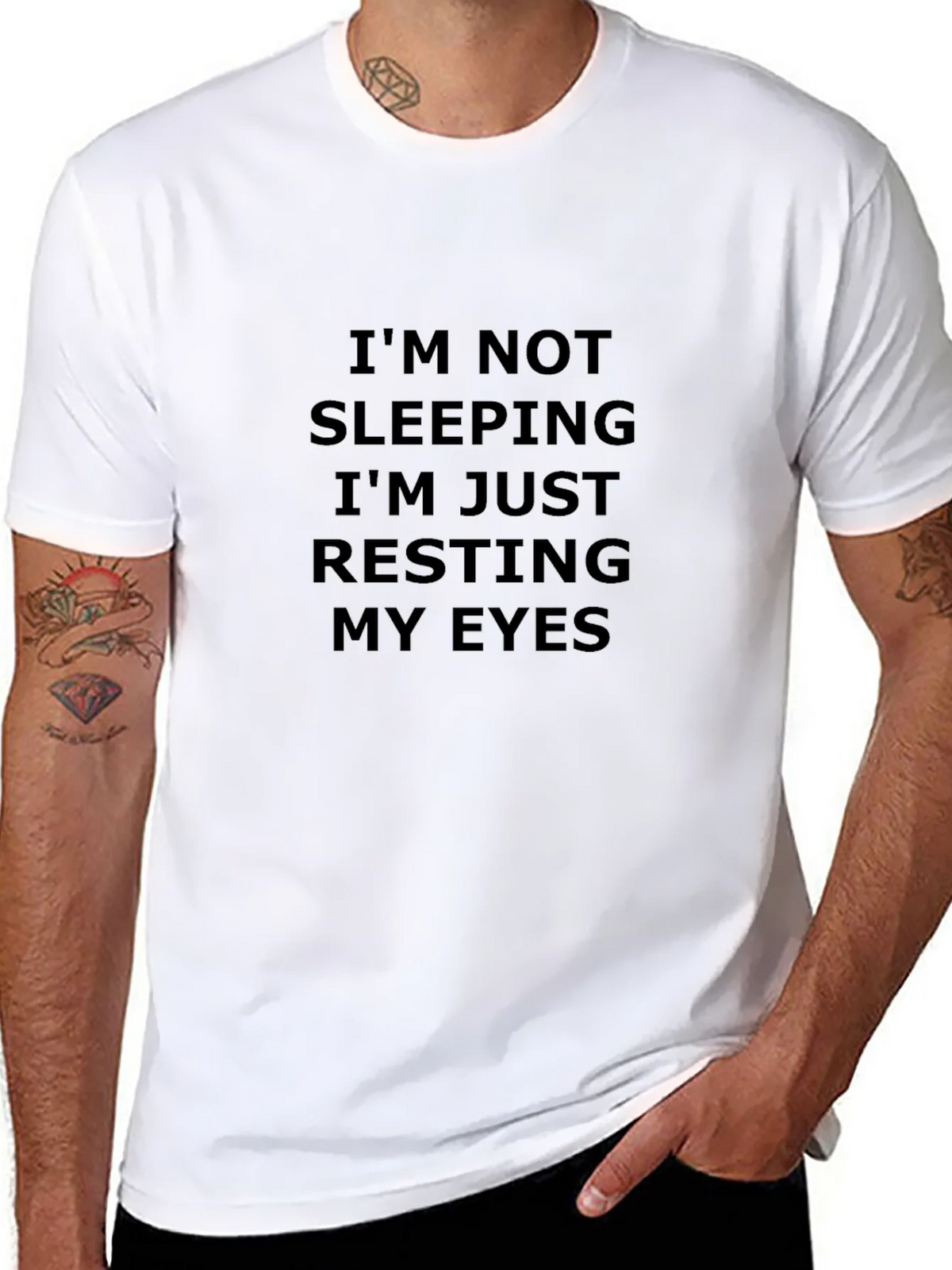 Funny Resting My Eyes Black T-Shirt product image 2