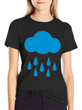 Rain Cloud Graphic Tee - Black Cotton T-Shirt product image 1