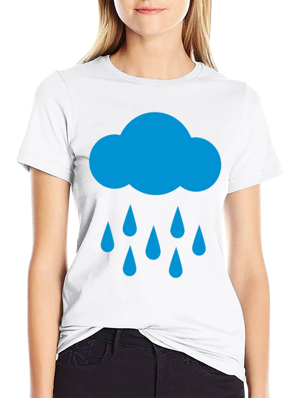 Rain Cloud Graphic Tee - Black Cotton T-Shirt product image 6