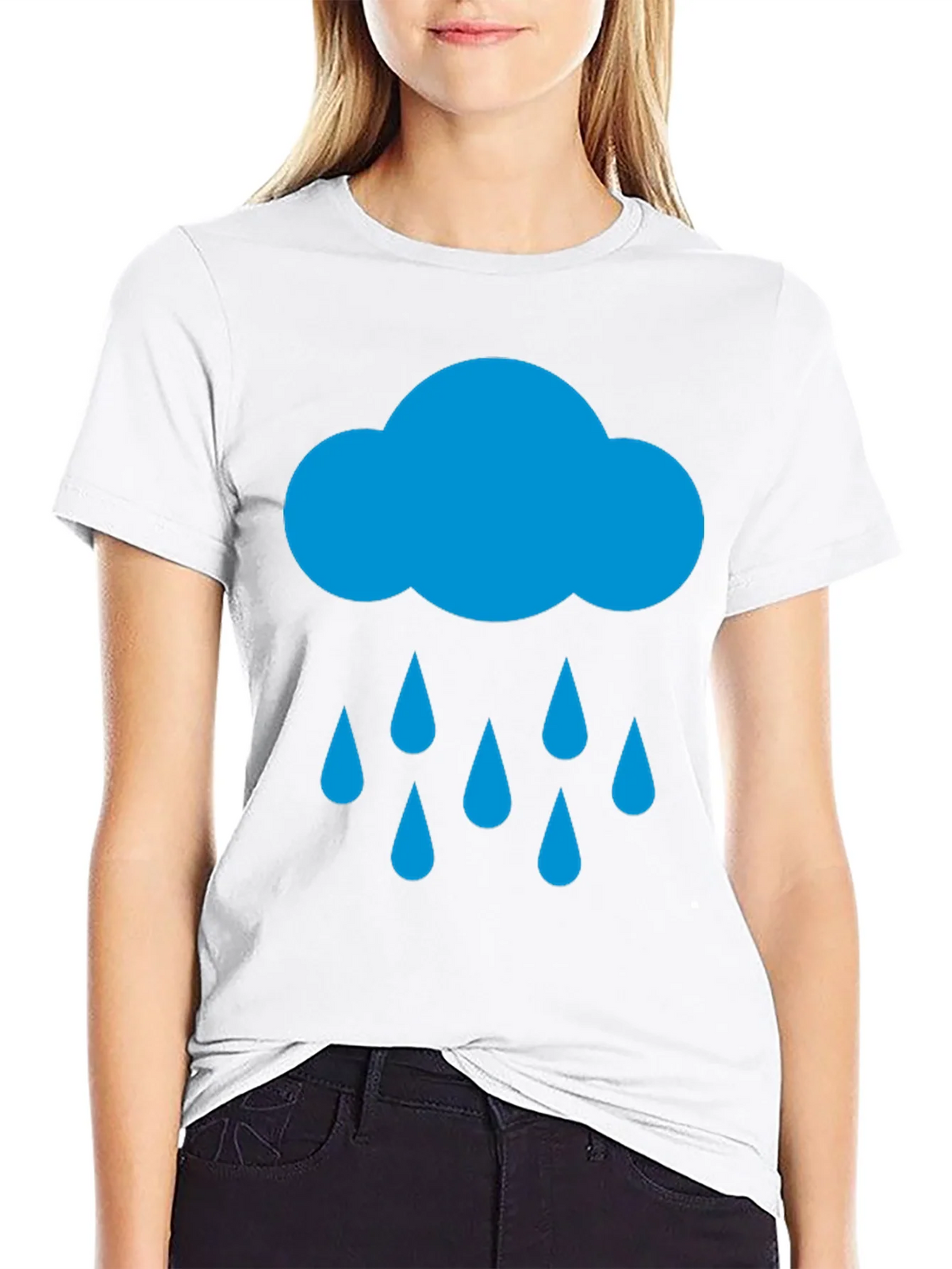 Rain Cloud Graphic Tee - Black Cotton T-Shirt product image 6