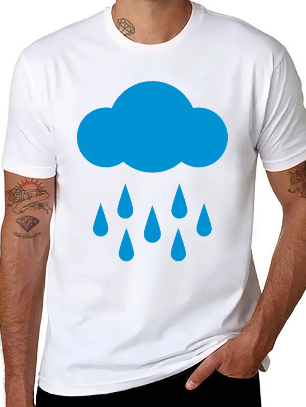 Rain Cloud Graphic Tee - Black Cotton T-Shirt product image 5