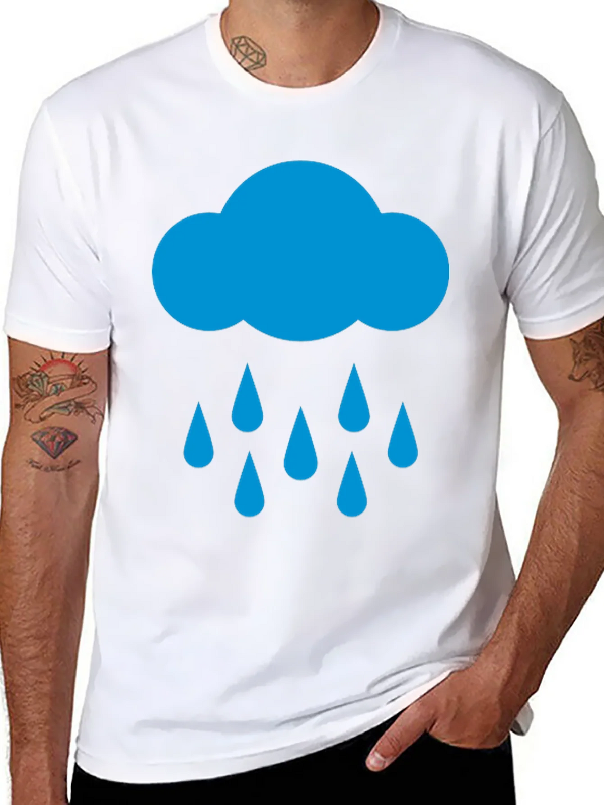 Rain Cloud Graphic Tee - Black Cotton T-Shirt product image 5