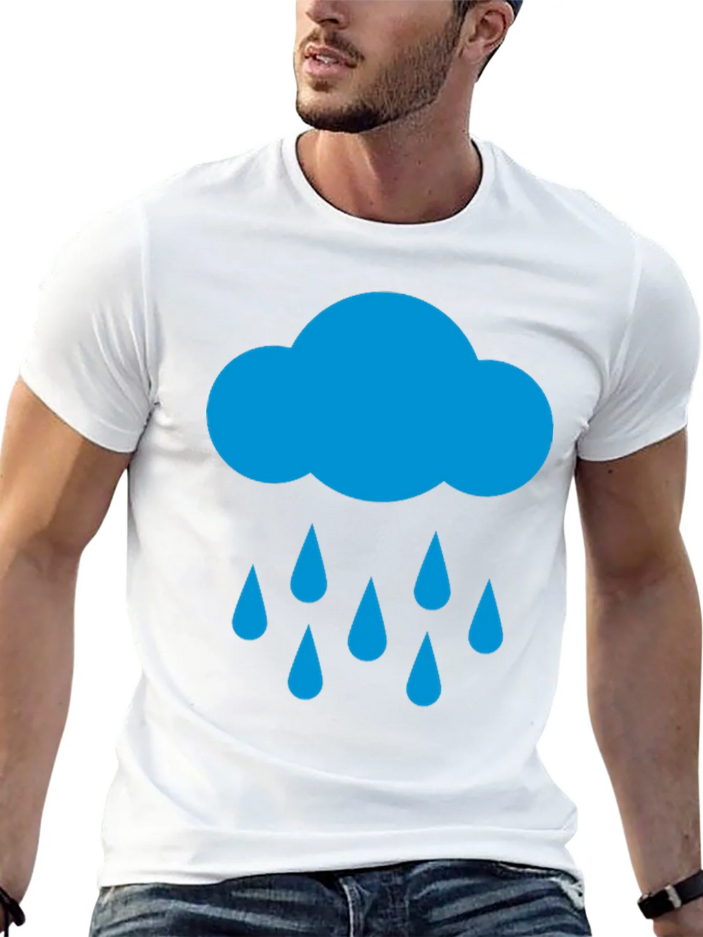 Rain Cloud Graphic Tee - Black Cotton T-Shirt product image 9