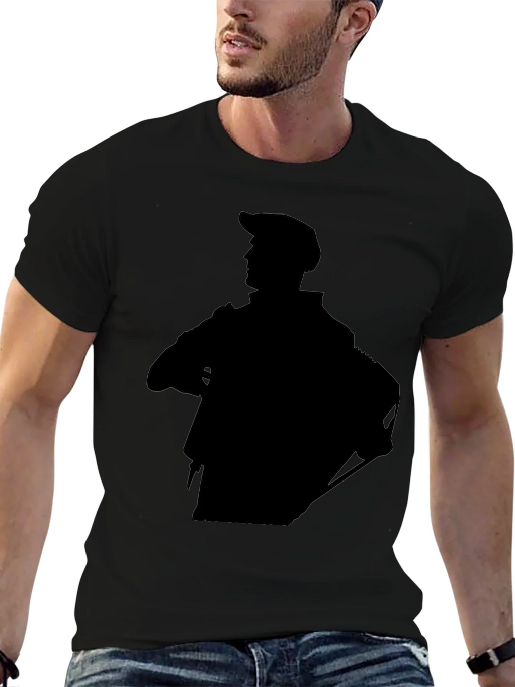 Stylish Black Graphic Tee - Silhouette Design product image 6