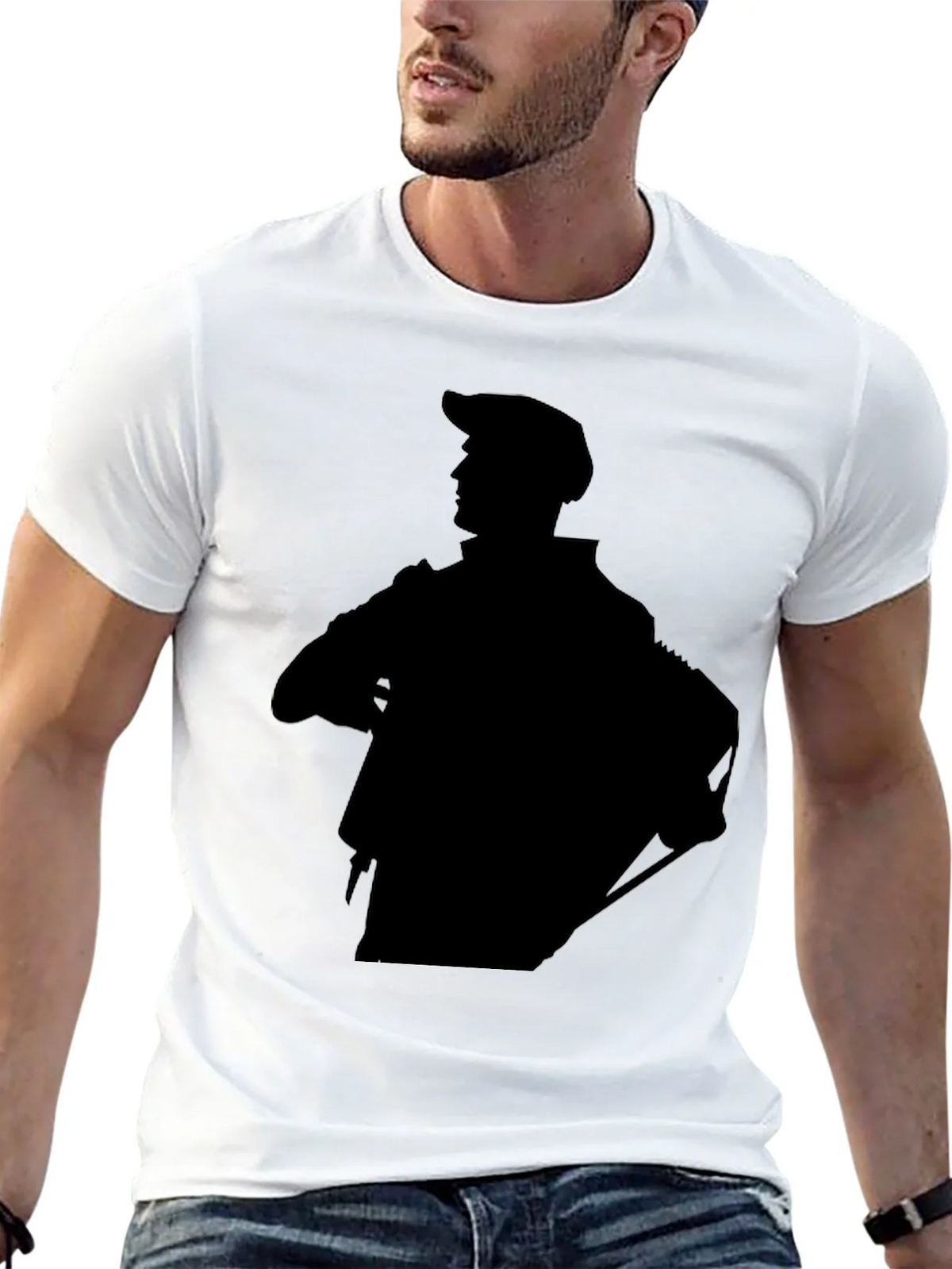 Stylish Black Graphic Tee - Silhouette Design product image 12