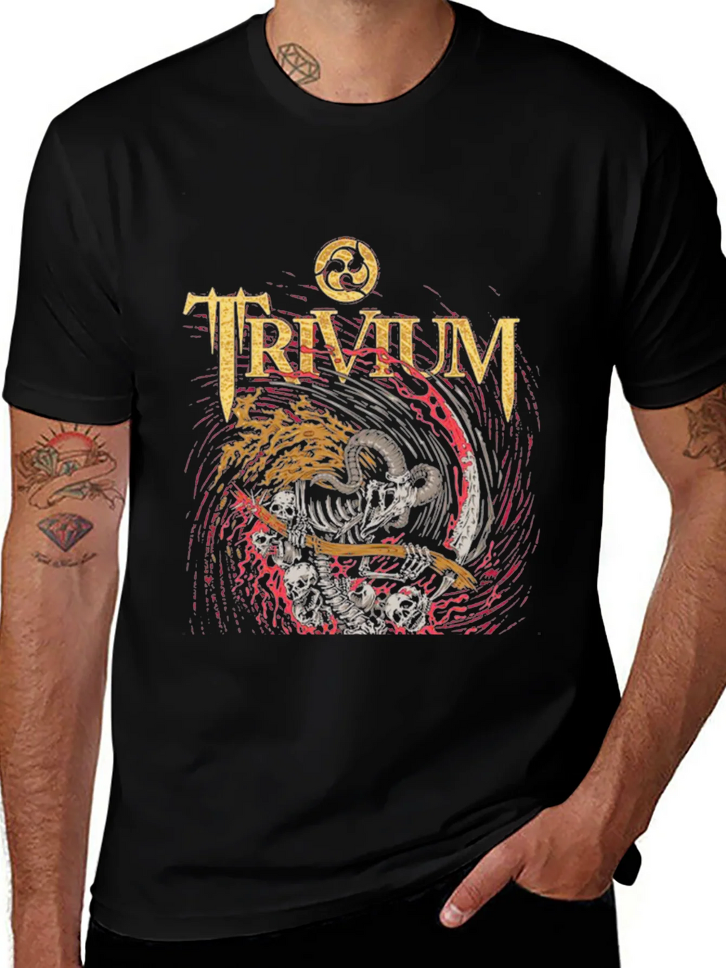Trivium Band Tee - Skeleton Grim Reaper Rock T-Shirt product image 1