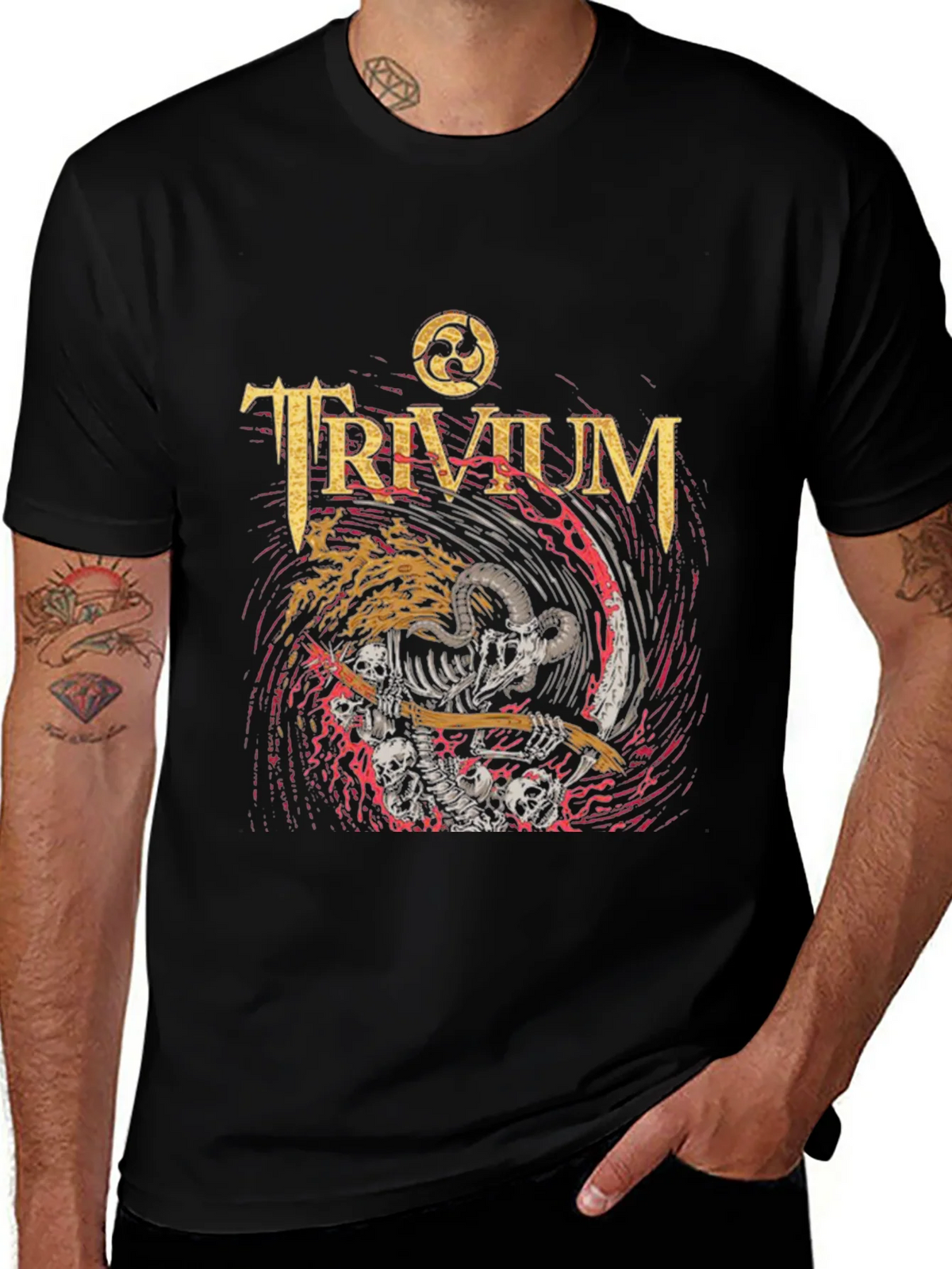Trivium Band Tee - Skeleton Grim Reaper Rock T-Shirt product image 1
