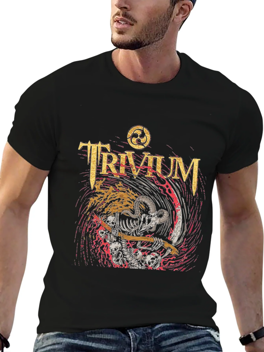 Trivium Band Tee - Skeleton Grim Reaper Rock T-Shirt product image 6