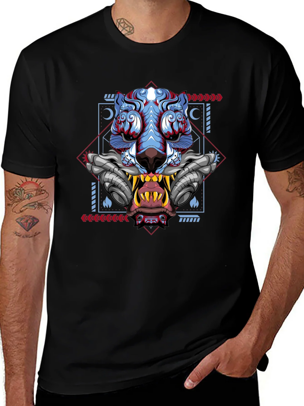 Cyberpunk Tiger Graphic Tee - Unique Style product image 1