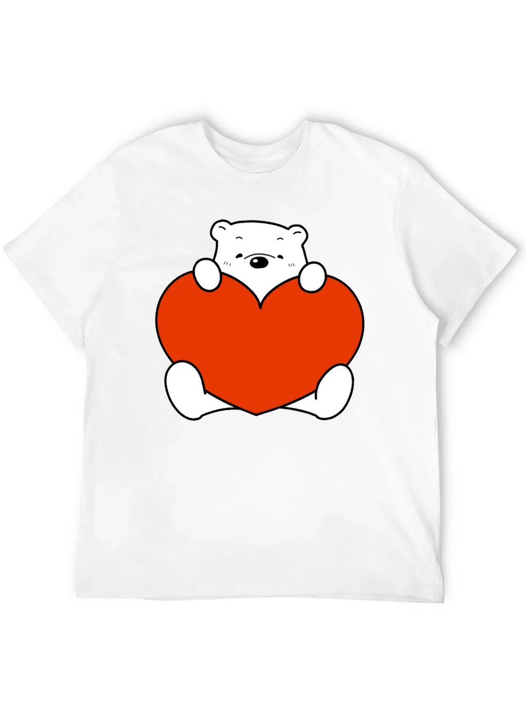 Cute Bear with Heart Graphic T-Shirt product image 6