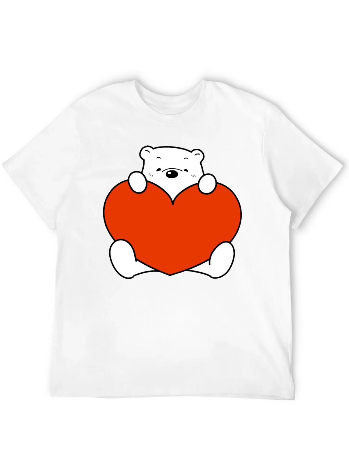 Cute Bear with Heart Graphic T-Shirt product image 6