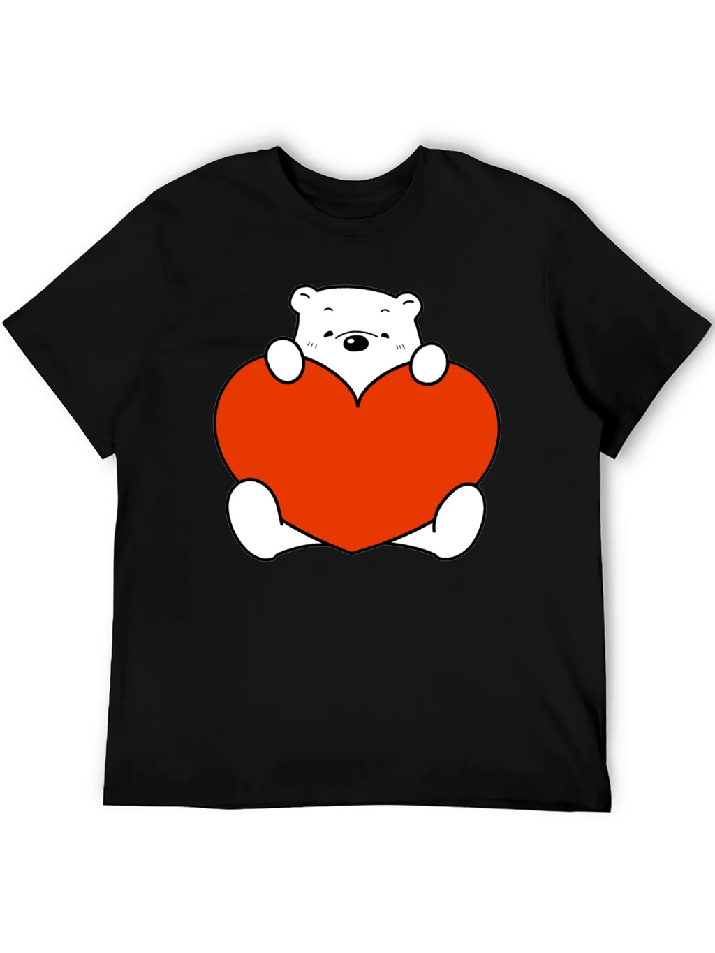 Cute Bear with Heart Graphic T-Shirt product image 3