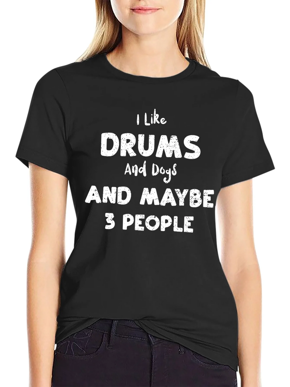 I Like Drums Dogs & Maybe 3 People Graphic Tee product image 2