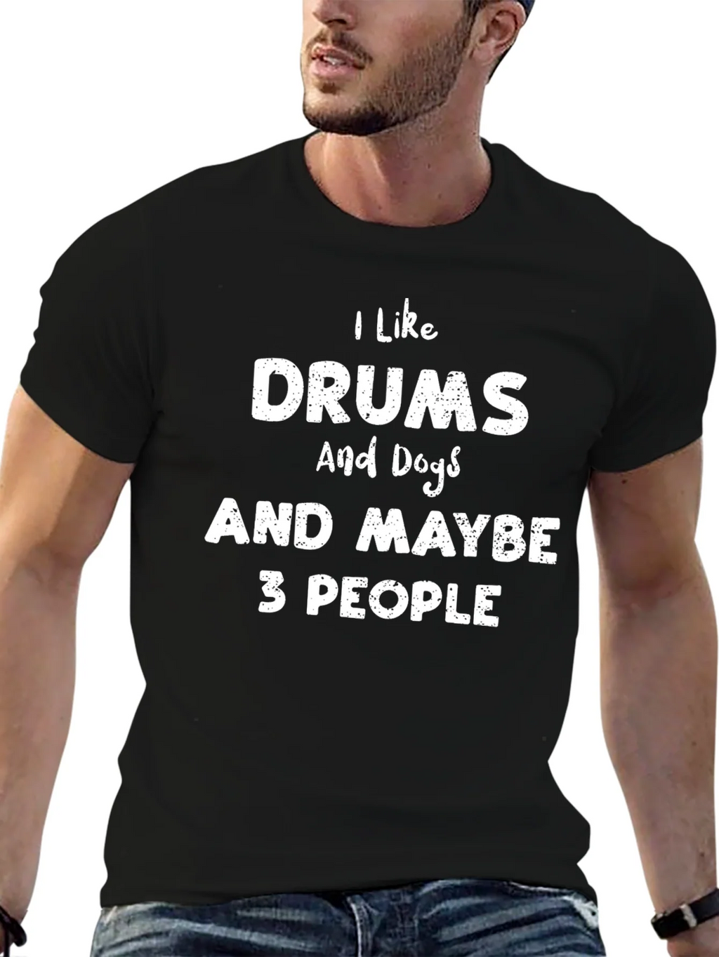 I Like Drums Dogs & Maybe 3 People Graphic Tee product image 6