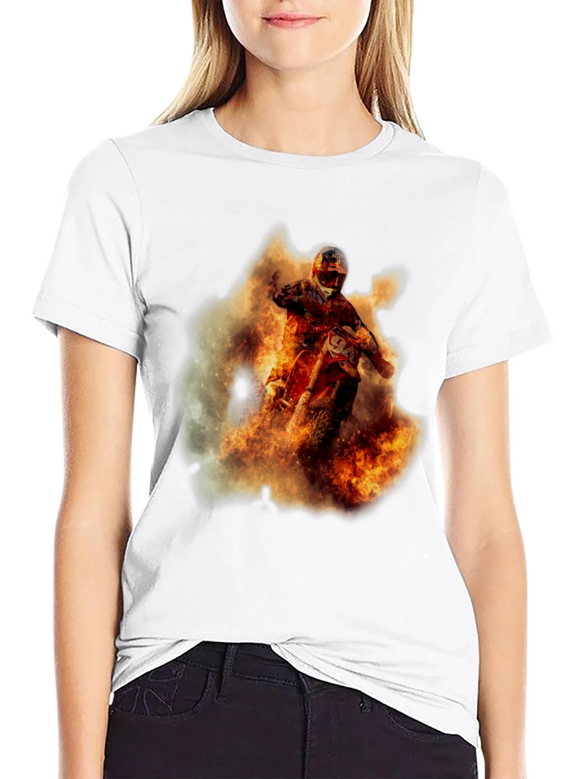 Fiery Motocross Rider Graphic Tee product image 2