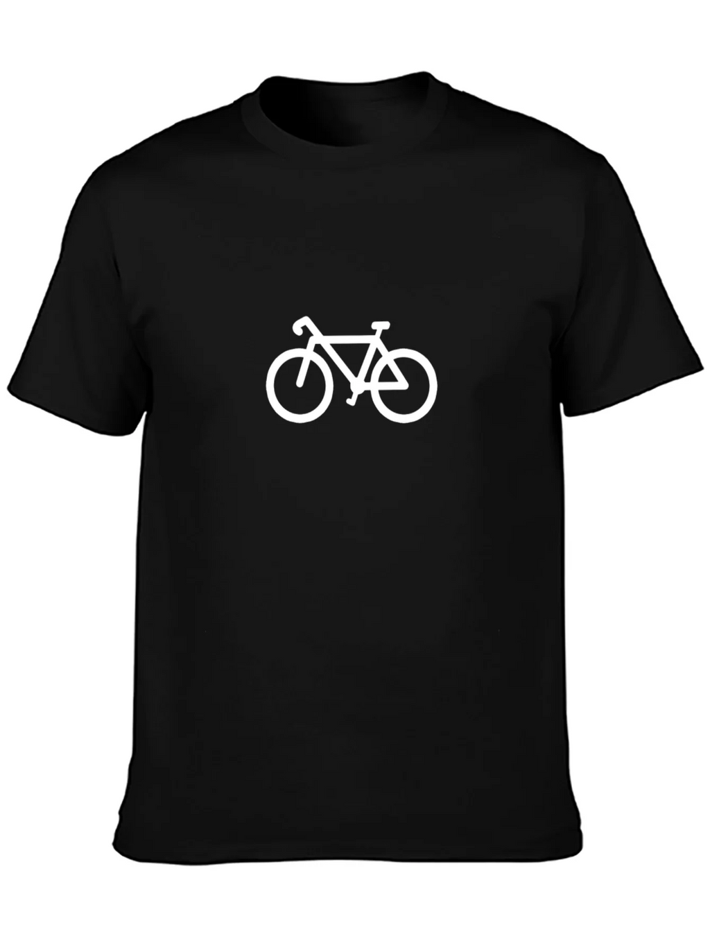 Mens Black T-Shirt with White Bike Graphic product image 2