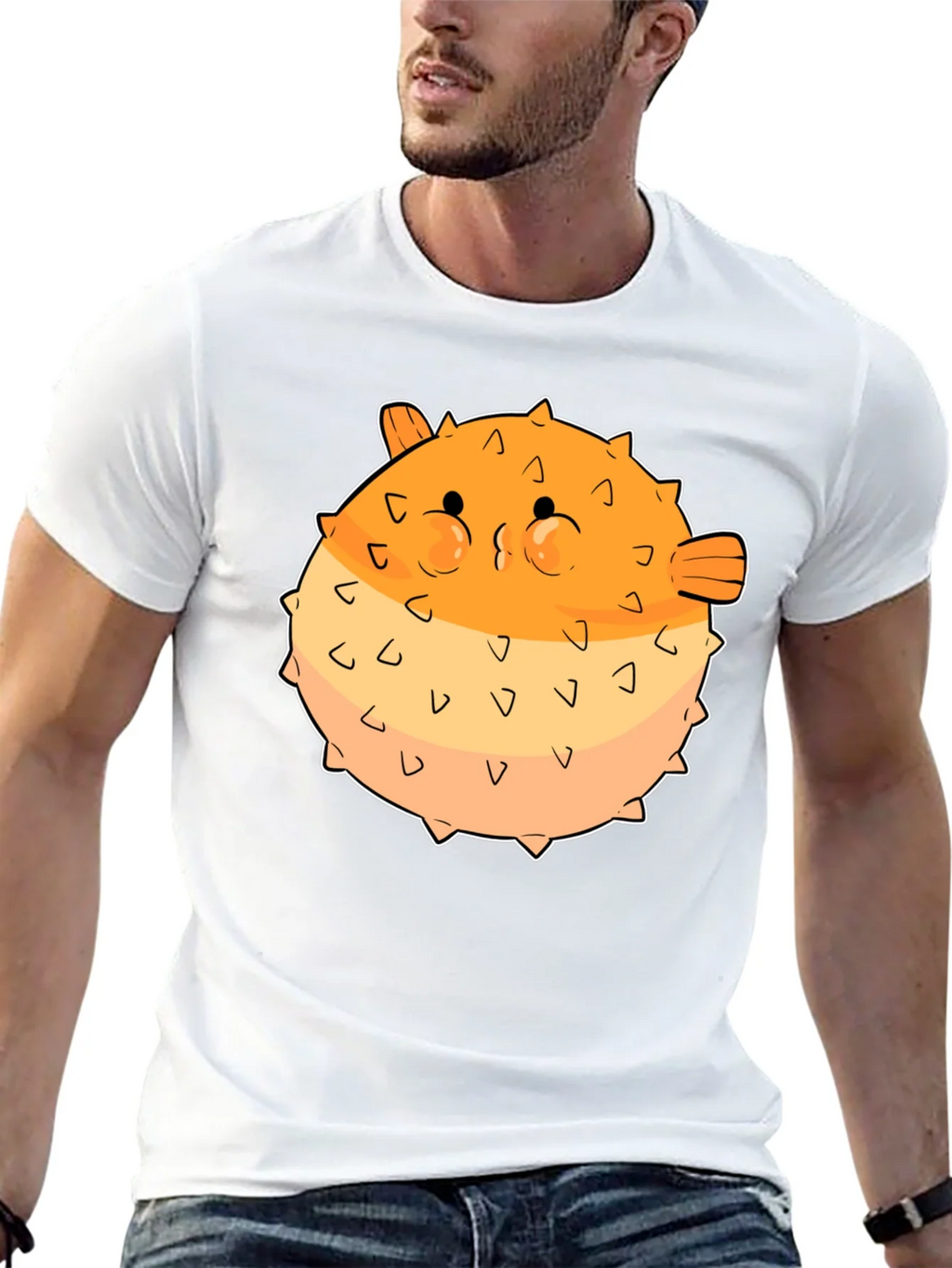 Puffer Fish Graphic Print Black T-Shirt product image 2