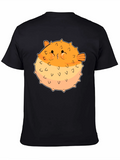 Puffer Fish Graphic Print Black T-Shirt product image 1
