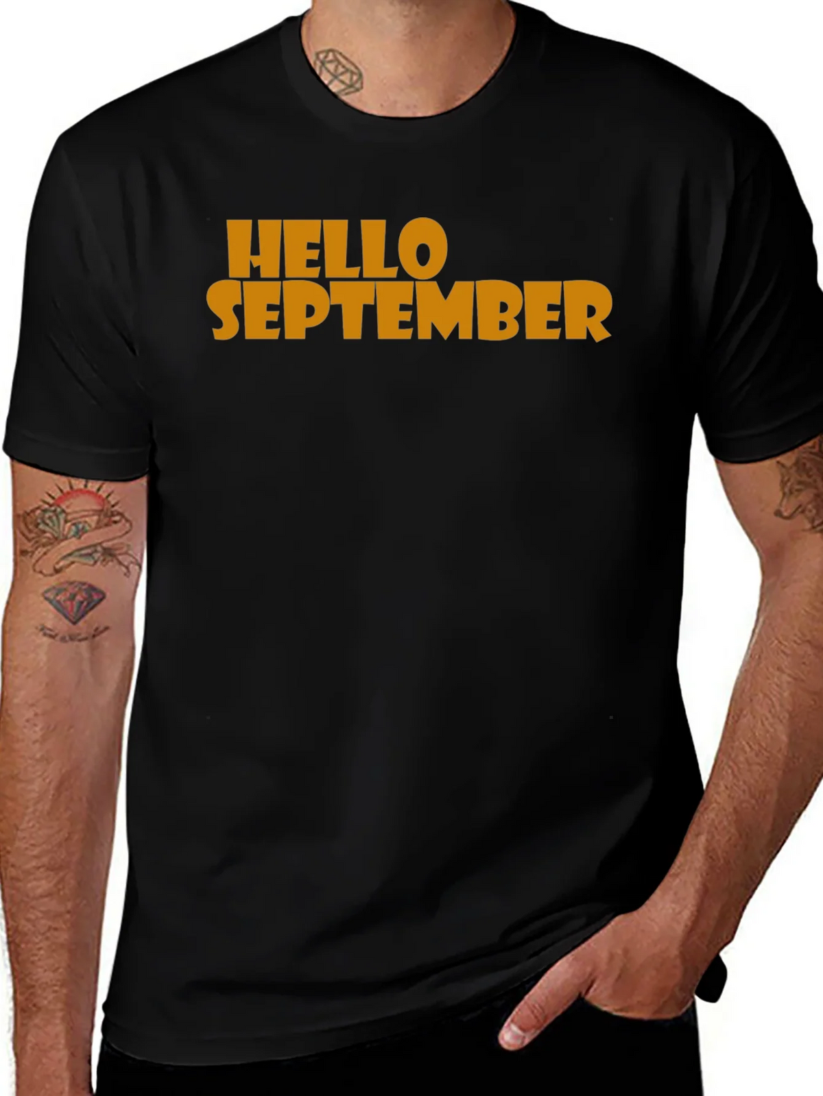 Hello September Graphic Tee - Mens Black T-Shirt product image 1