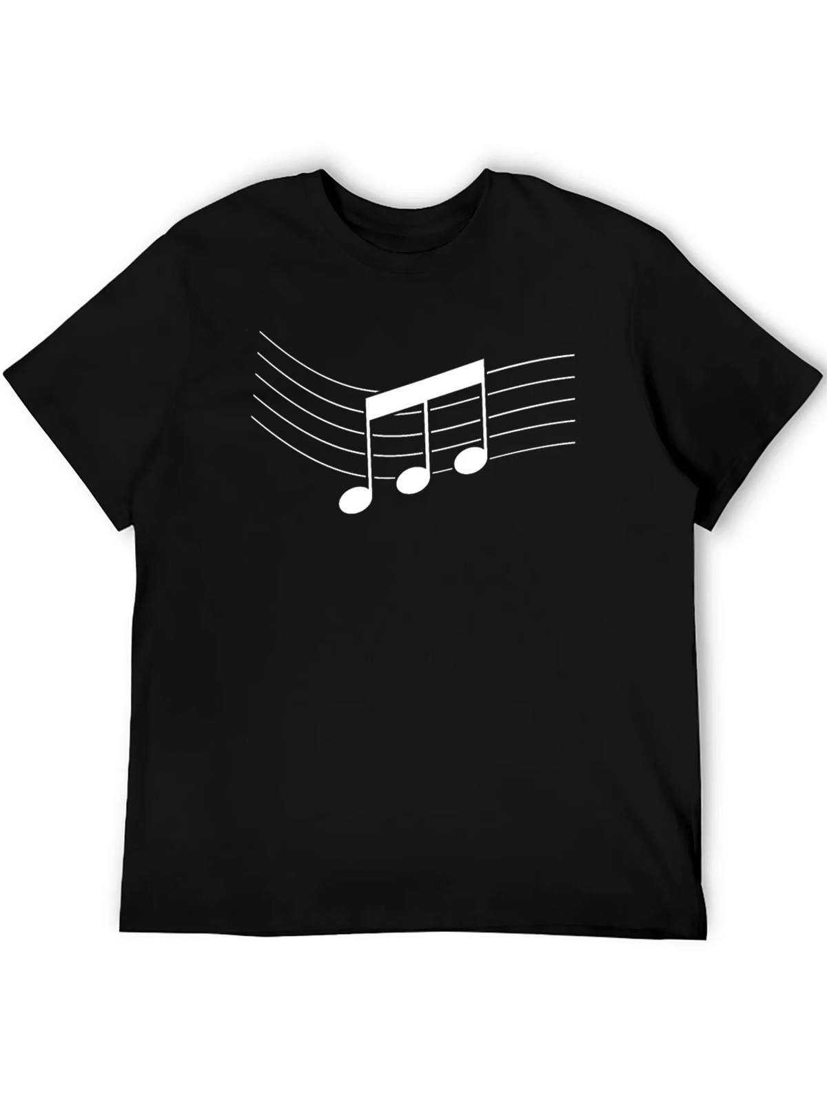 Music Note Graphic Black T-Shirt - Casual Style product image 5