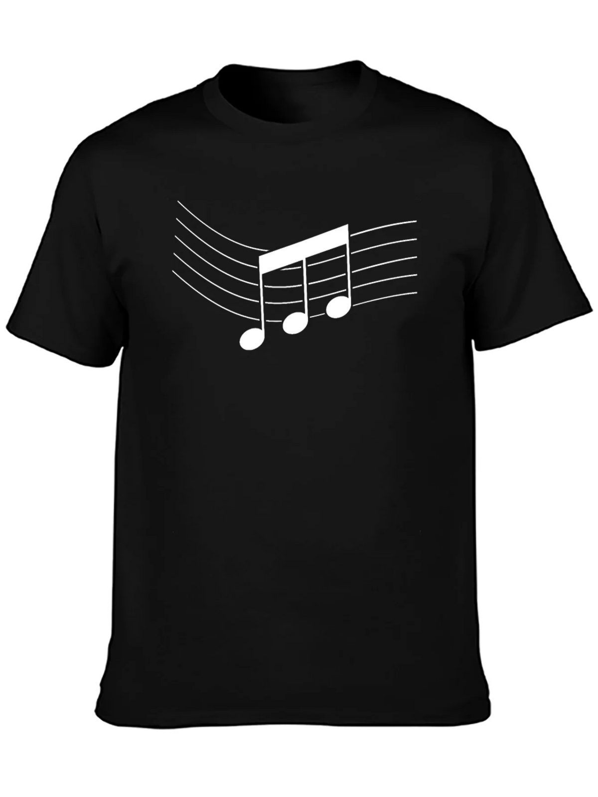 Music Note Graphic Black T-Shirt - Casual Style product image 3