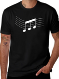 Music Note Graphic Black T-Shirt - Casual Style product image 1