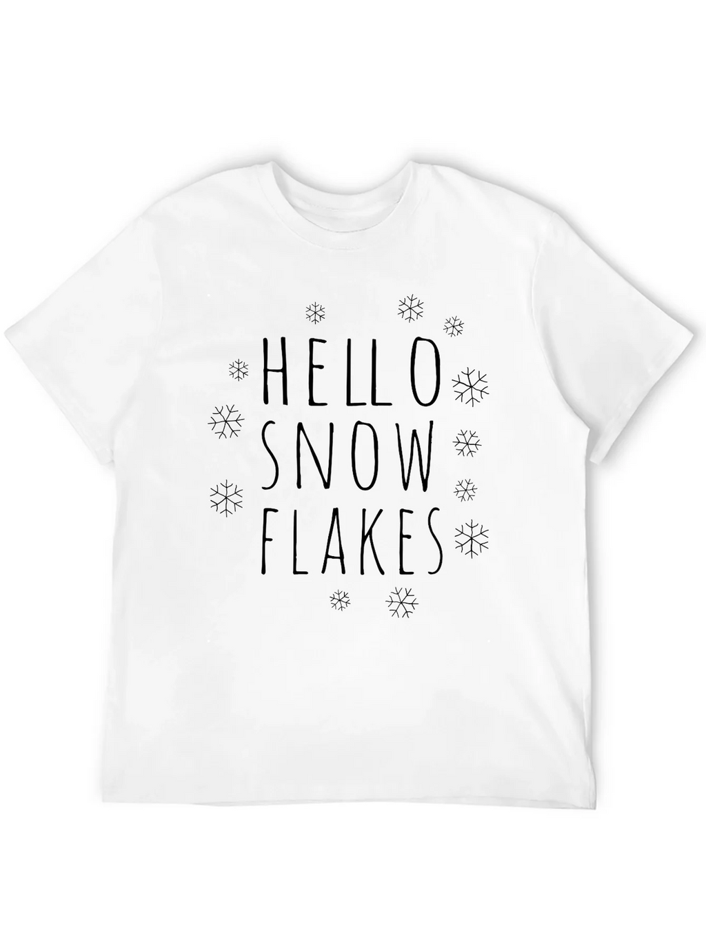Hello Snowflakes Graphic Tee - Black Cotton Blend product image 9