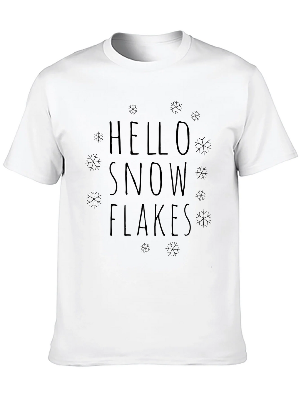 Hello Snowflakes Graphic Tee - Black Cotton Blend product image 7