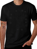 Hello Snowflakes Graphic Tee - Black Cotton Blend product image 1