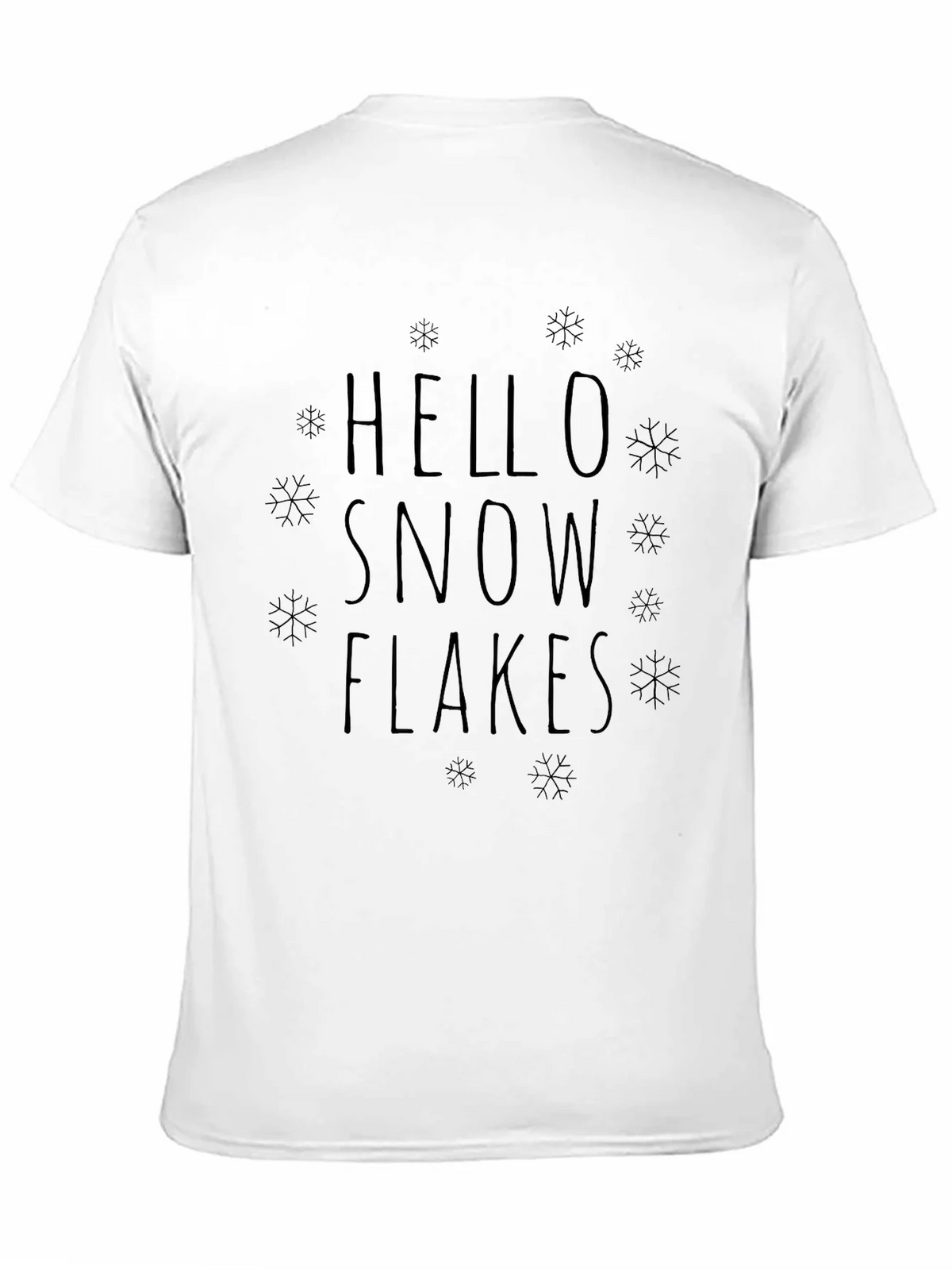 Hello Snowflakes Graphic Tee - Black Cotton Blend product image 8