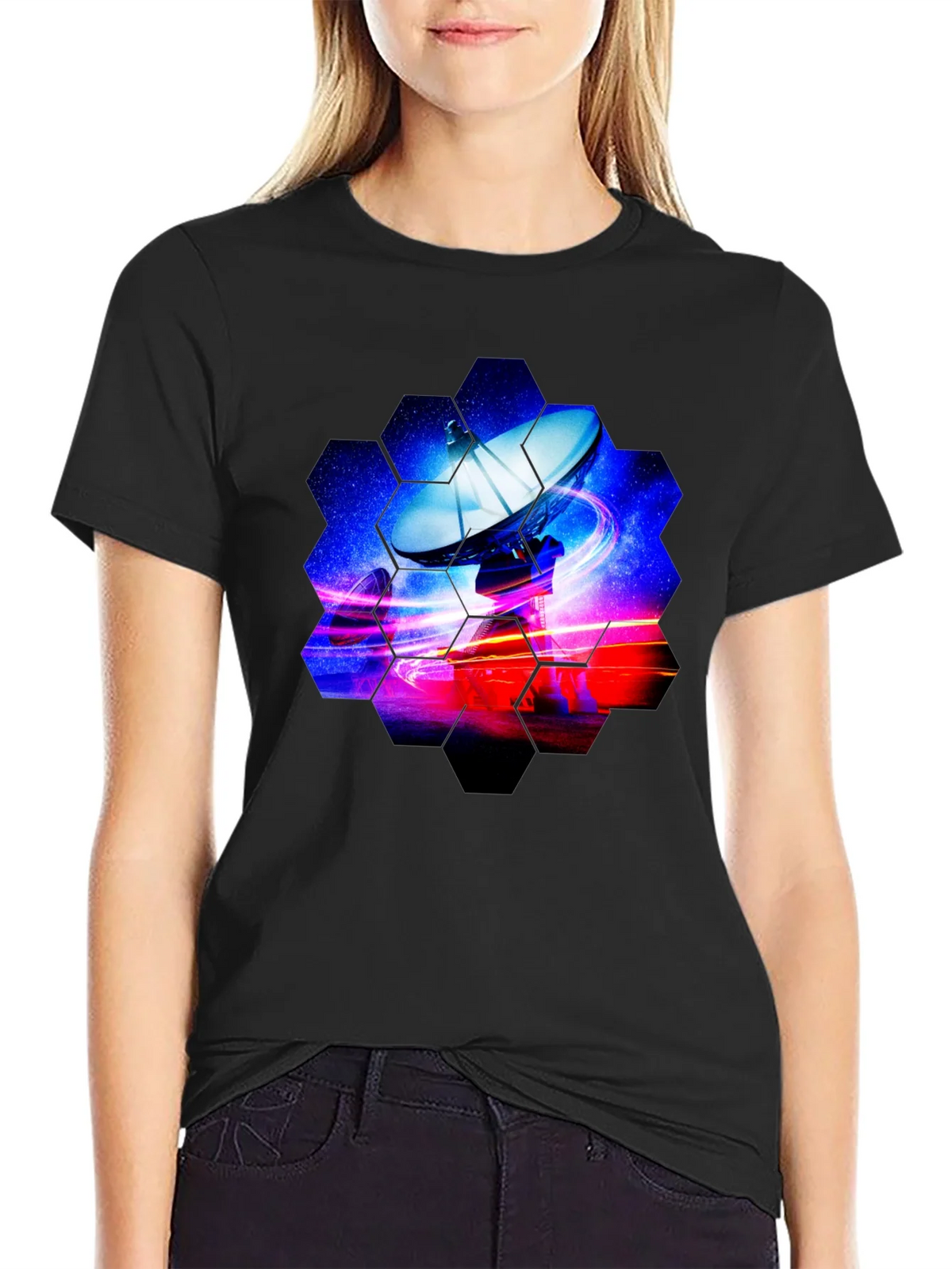 Cosmic Satellite Black T-Shirt product image 2