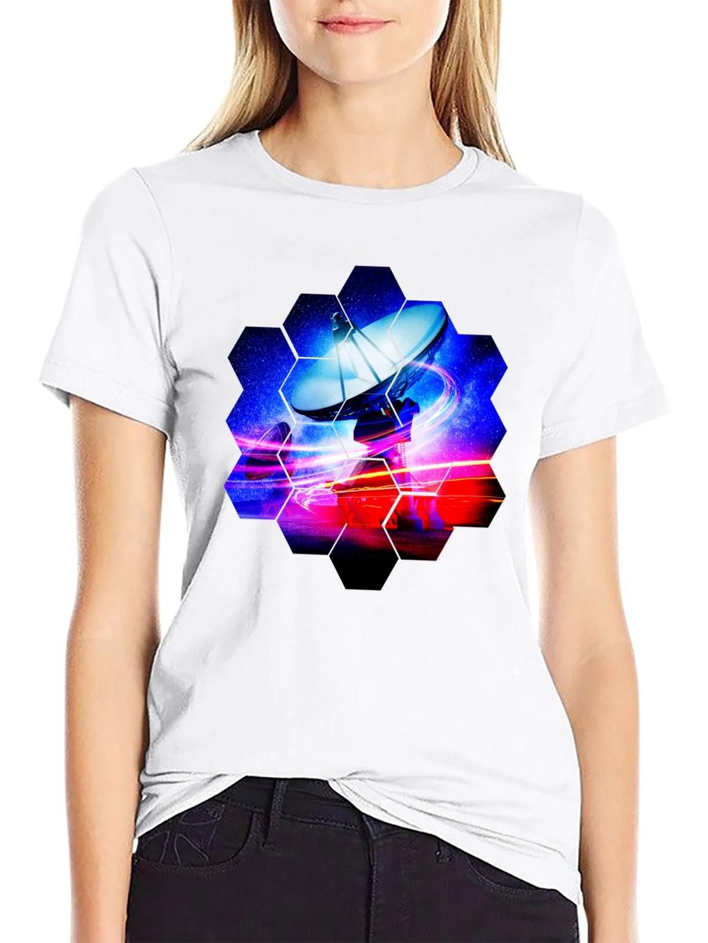 Cosmic Satellite Black T-Shirt product image 8