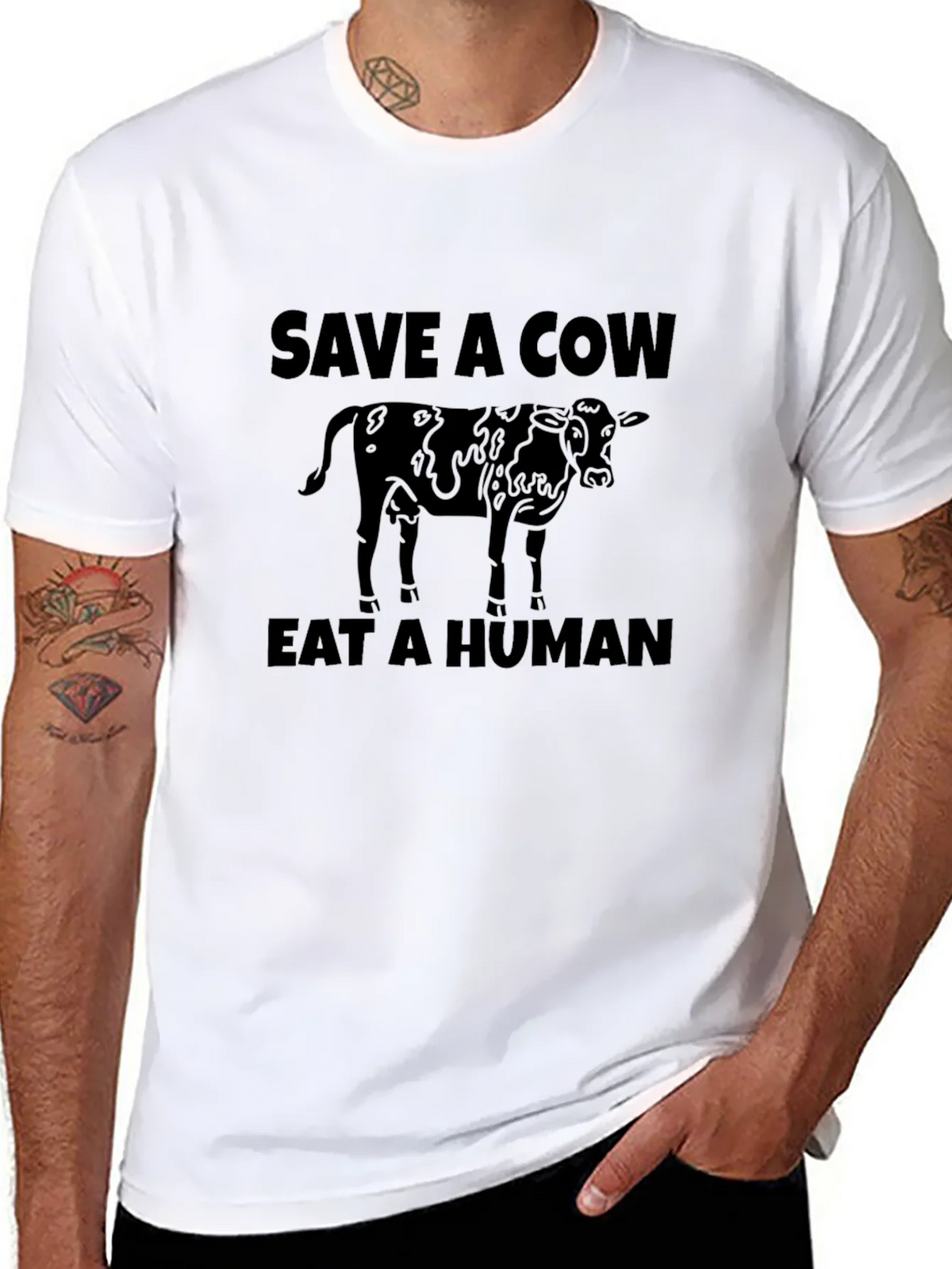 Save A Cow Eat A Human Graphic T-Shirt product image 7