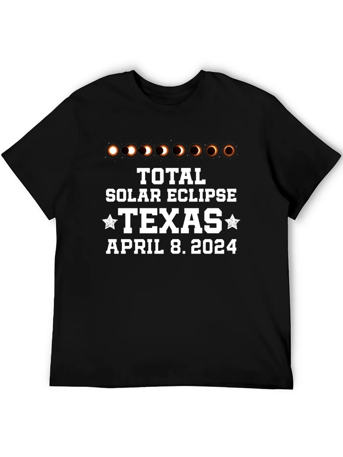 Total Solar Eclipse Texas April 8 2024 Black T-Shirt product image 2