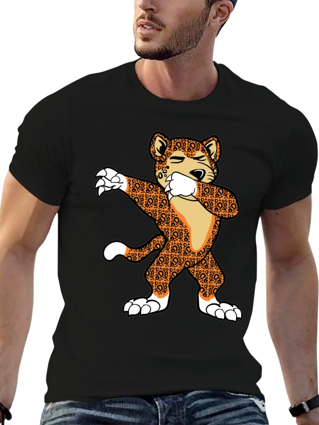 Dabbing Leopard Graphic T-Shirt product image 6