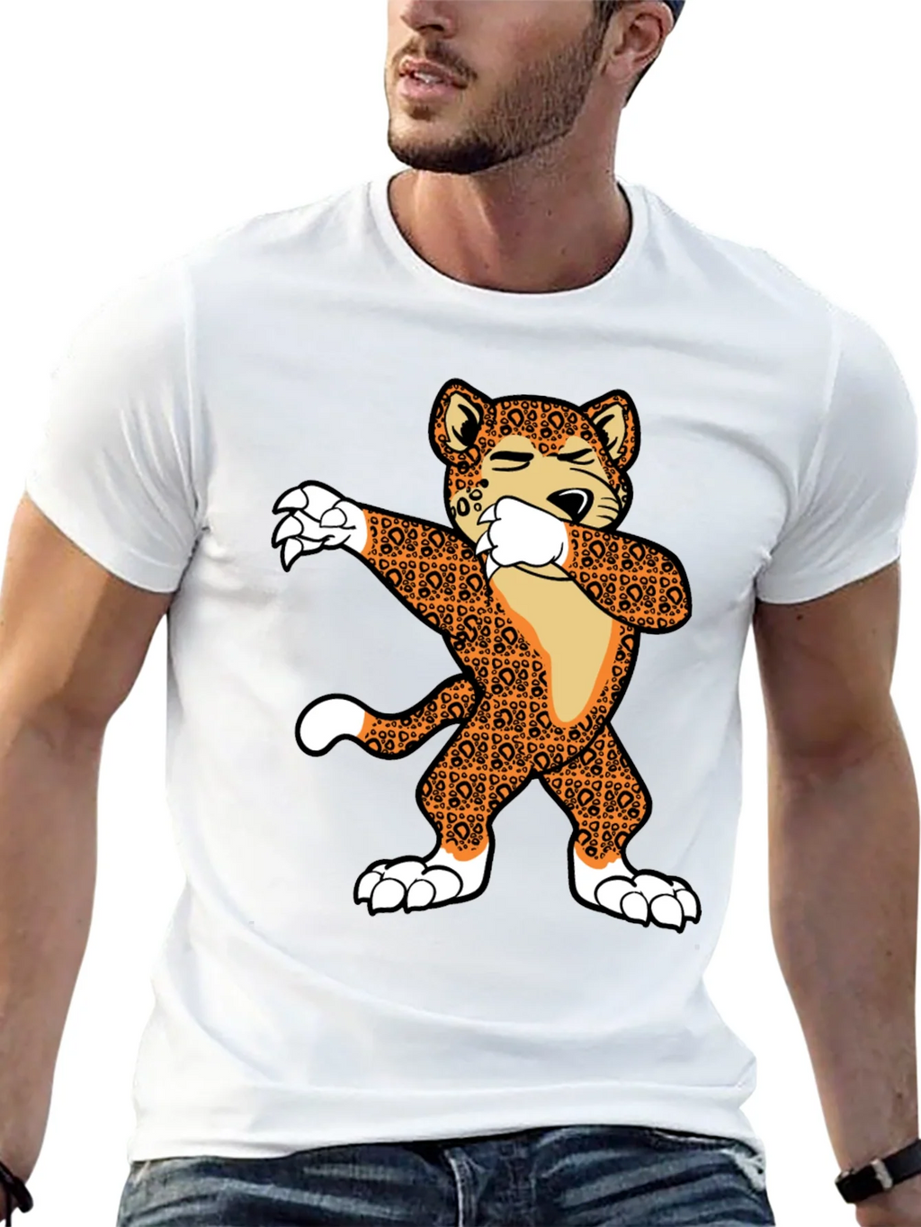Dabbing Leopard Graphic T-Shirt product image 11