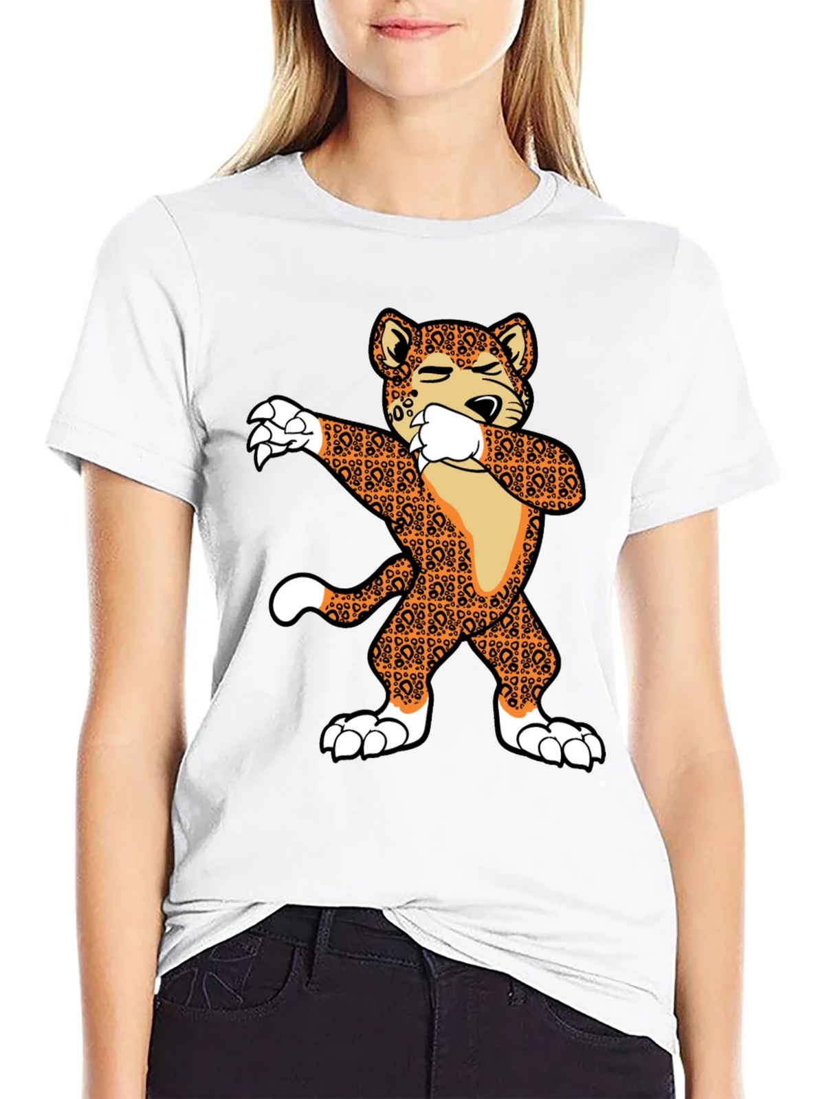 Dabbing Leopard Graphic T-Shirt product image 8
