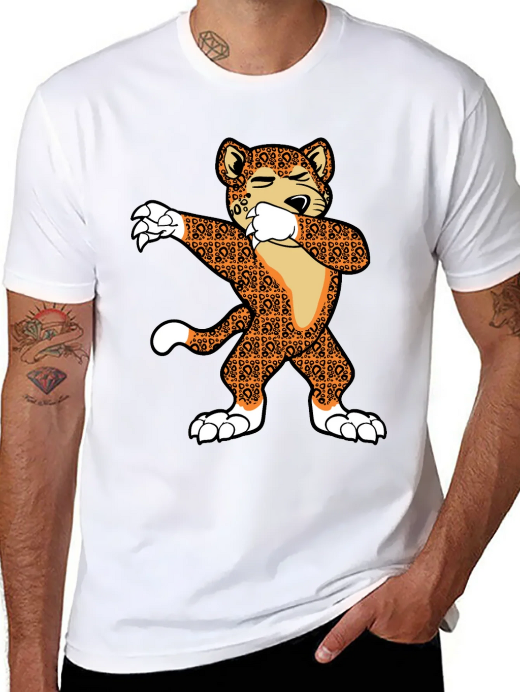 Dabbing Leopard Graphic T-Shirt product image 7