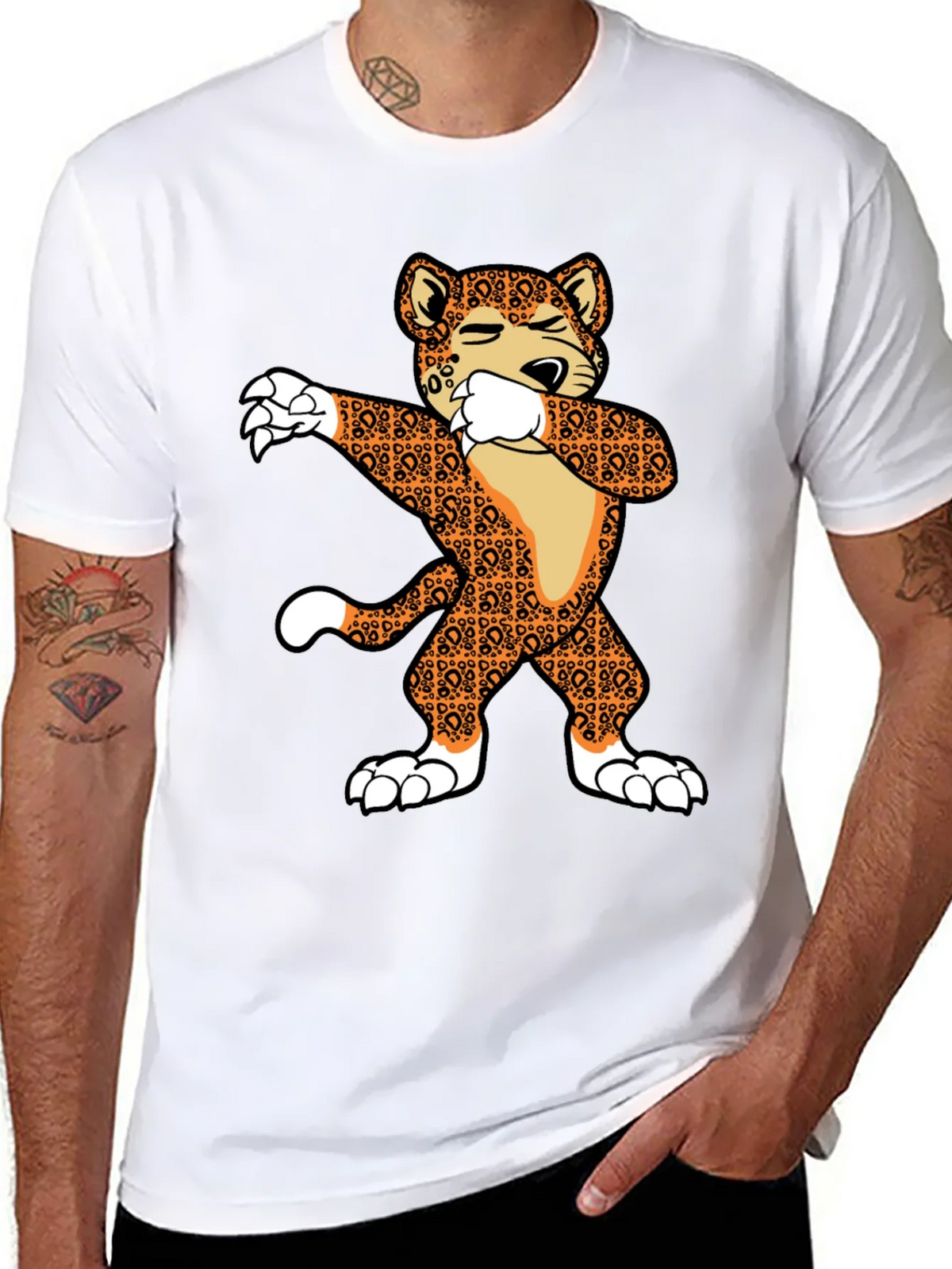 Dabbing Leopard Graphic T-Shirt product image 7