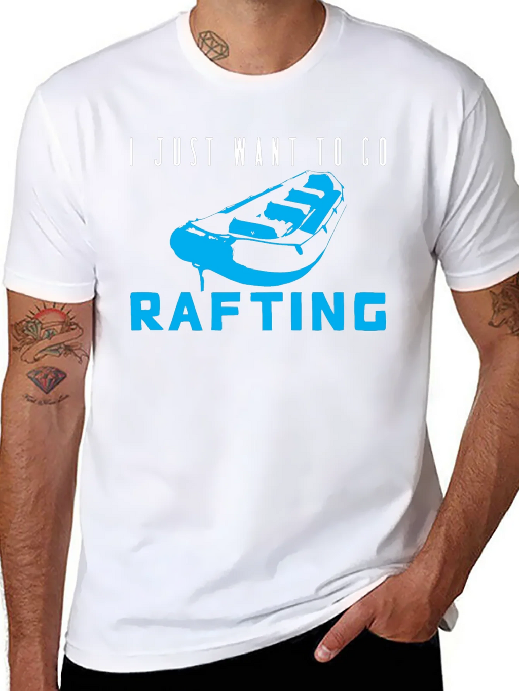 Rafting T-Shirt - I Just Want to Go - Black product image 6