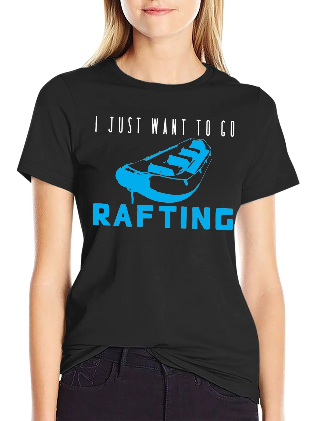 Rafting T-Shirt - I Just Want to Go - Black product image 1