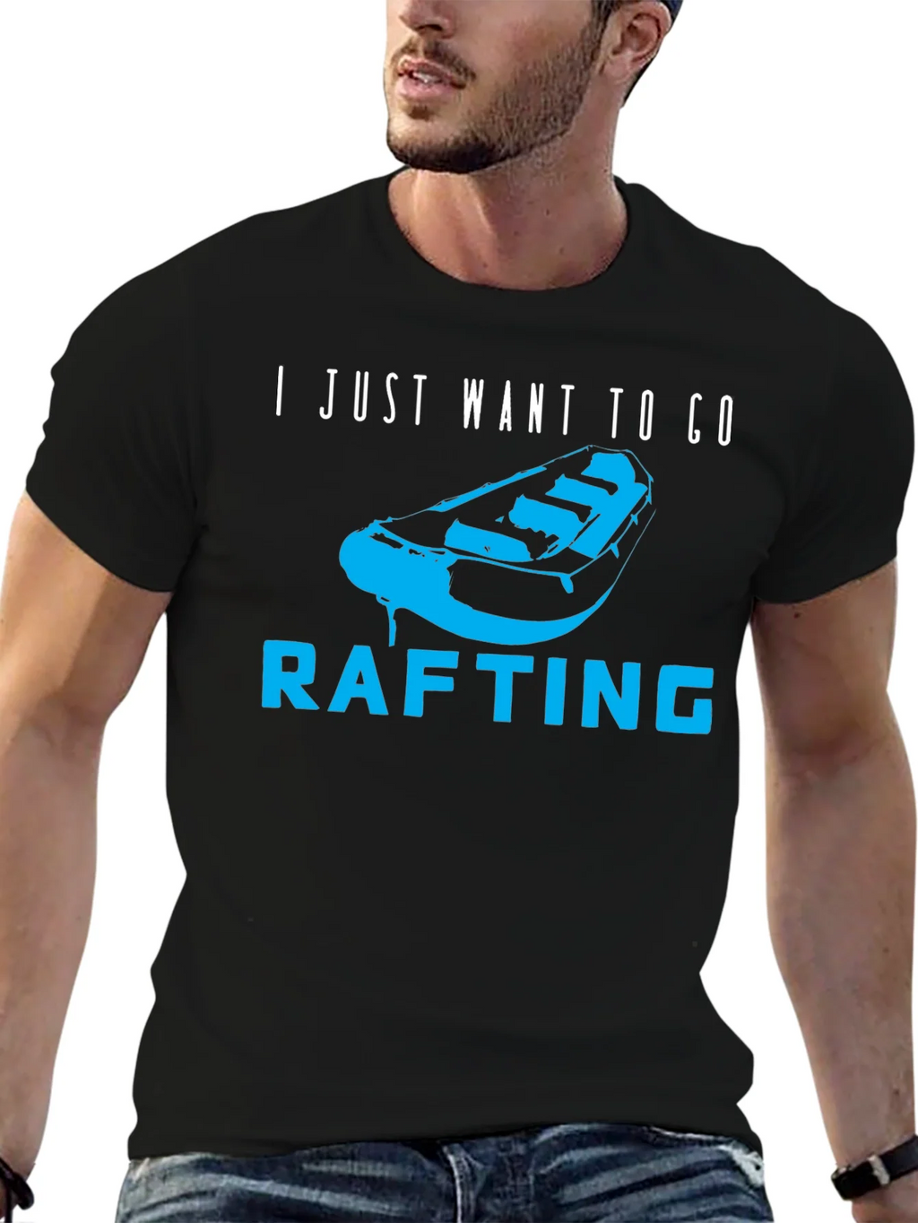 Rafting T-Shirt - I Just Want to Go - Black product image 5